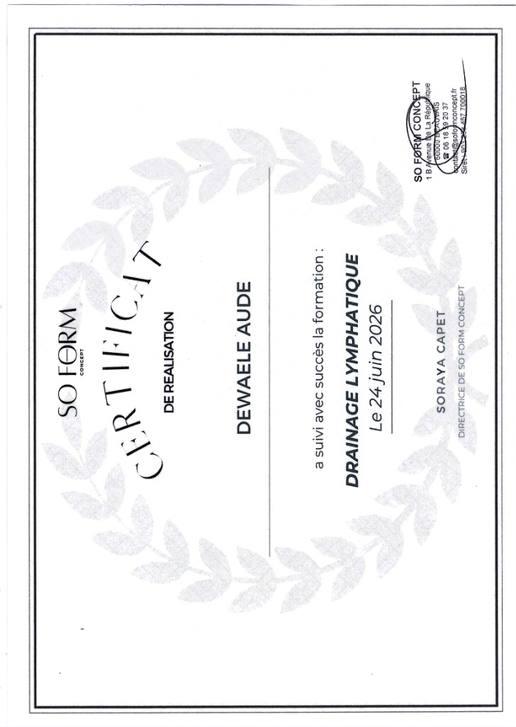 illustration CERTIFICAT EN DRAINAGE LYMPHATIQUE