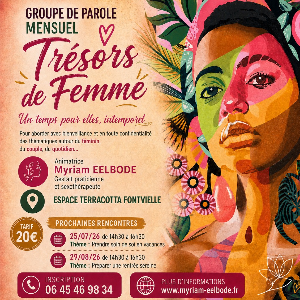 illustration Groupe de parole Trésors de Femme - 25 juillet 26 & 29 août 26