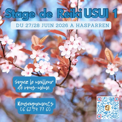 illustration Stage de Reiki USUI 1 du 27 au 28 juin 2026 à Hasparren