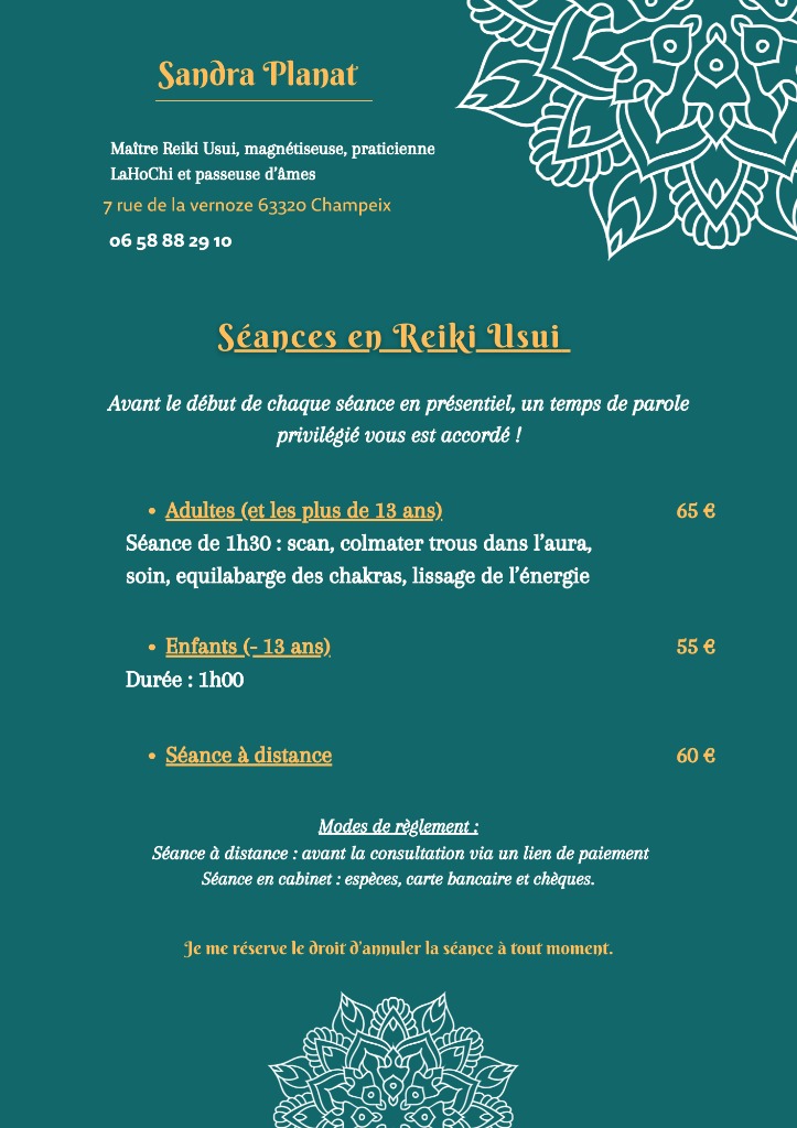 illustration Tarifs des séances en Reiki Usui - Enfants et adultes