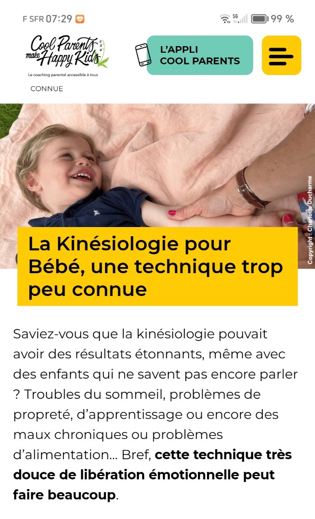 illustration Séance de Kinesiologie pour mon bébé 💕