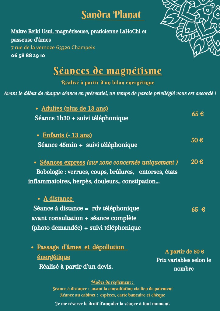 illustration Tarifs des séances en magnétisme - Enfants et adultes