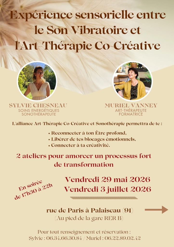 illustration EXPERIENCE SENSORIELLE ENTRE LE SON VIBRATOIRE ET L'ART-THERAPIE CO-CREATIVE