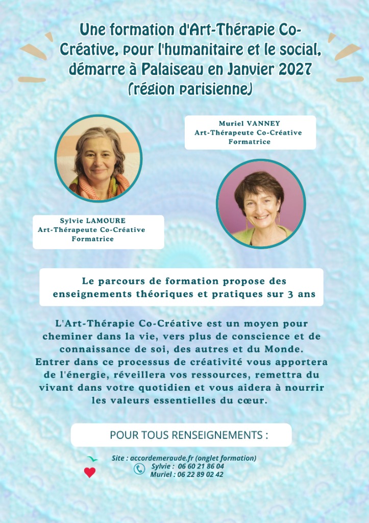 illustration FORMATION D'ART-THERAPIE CO CREATIVE POUR L'HUMANITAIRE ET LE SOCIAL SUR 3 ANS.