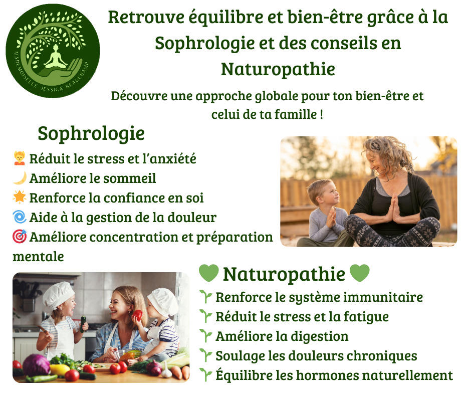 illustration 🌿 Sophrologie & Naturopathie : une alliance pour ton bien-être !  💆‍♀️✨