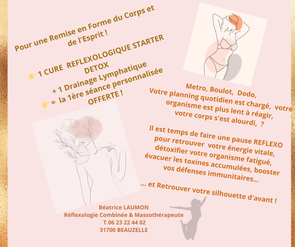 illustration Réflexologie Silhouette et Drainage Lymphatique Brésilien