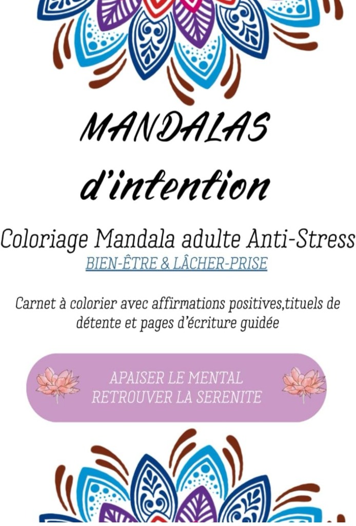 illustration Coloriage Mandala d'intention Bien-être et Lâcher prise