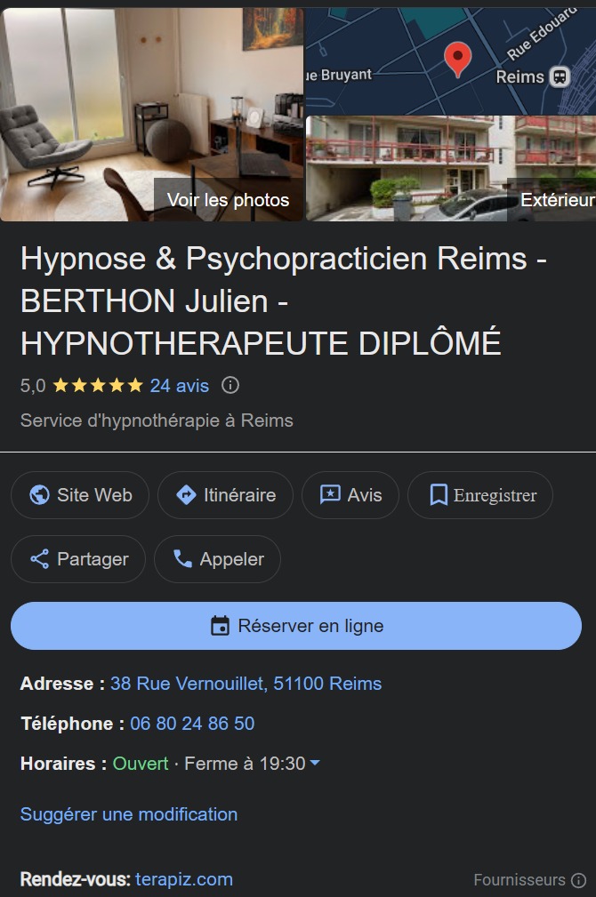 illustration Hypnothérapeute noté 5/5 sur google